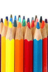 crayons on a white background