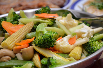 Stir-fry of various type of vegetable