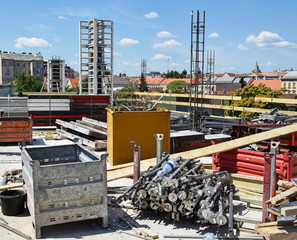 Constuction materials at the construction site