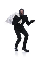 Naklejka premium Thief in black mask