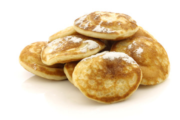 traditional Dutch mini pancakes called "poffertjes"