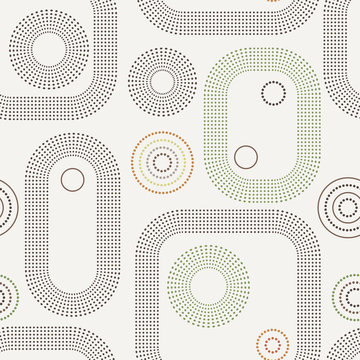 Vector seamless geometric pattern of dots and lines