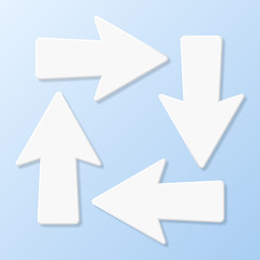 Set of paper arrows. Vector illustration