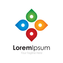 Colorful collaborate innovative minds simple business icon logo