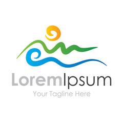 Simple nature lines drawn business icon logo