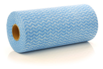 roll of water absorbing tissues on a white background