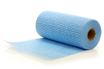 roll of water absorbing tissues on a white background