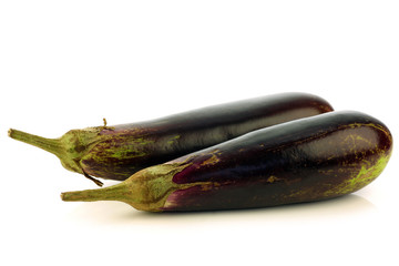 Suriname aubergine (eggplant) on a white background
