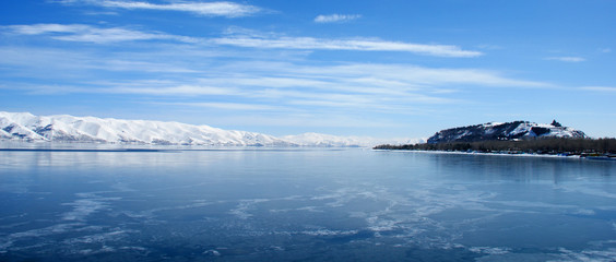 Fototapeta na wymiar Sevan Lake at Winter