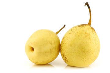nashi pears on a white background