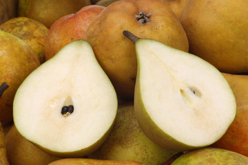 background of cut cooking pear 