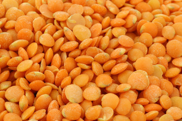 background of red lentils