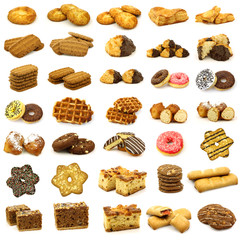 collection of freshly baked cookies and waffles