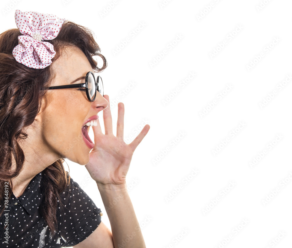 Wall mural woman shouting or screaming