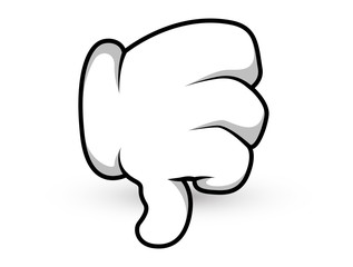 Cartoon Hand - Thumbs Down - Vector Illustration