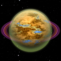 Abstract planet with continents and ocean