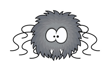 Funny Furry Cute Spider - Halloween Vector Illustration