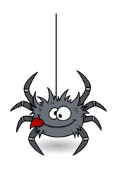 Hungry Funny Spider - Halloween Vector Illustration