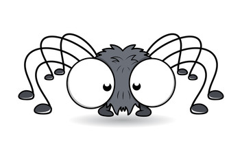 Funny Spider with Big Eyes - Halloween Vector