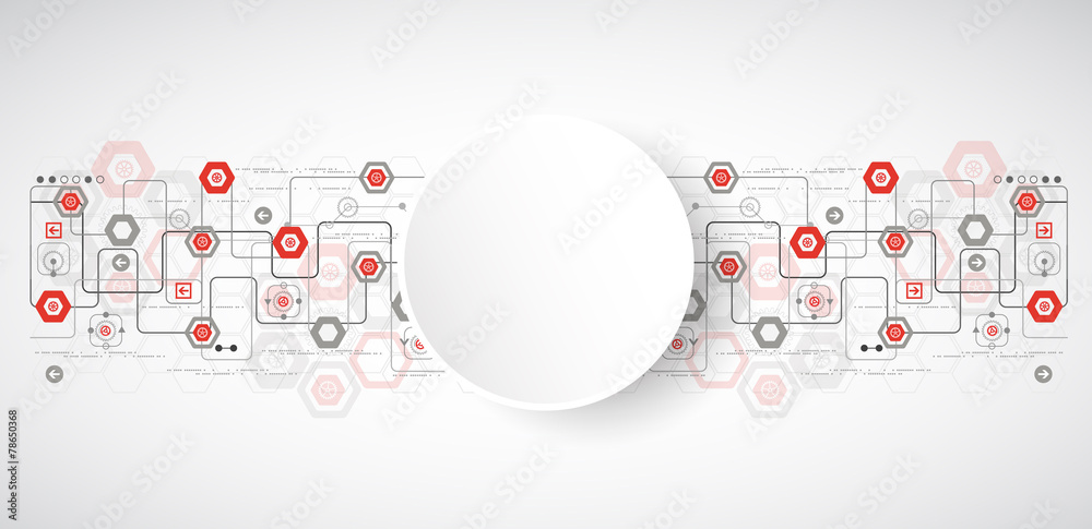 Wall mural abstract background with various technological elements