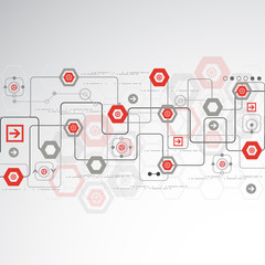 Abstract background with various technological elements