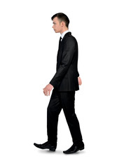 Business man walk side