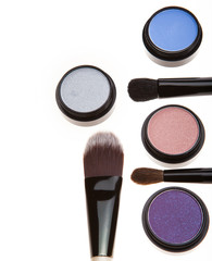 Eye shadows and brushes