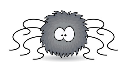 Funny Furry Spider Cartoon - Halloween Vector Illustration