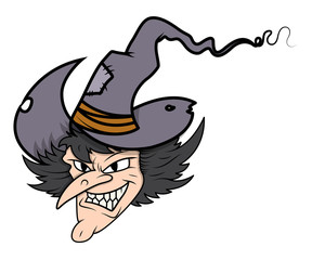 Witch Face - Halloween Vector Illustration