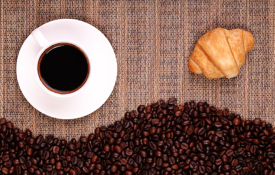 croissants coffee and beans