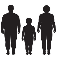 vector fat body, weight loss, overweight silhouette © eveleen007