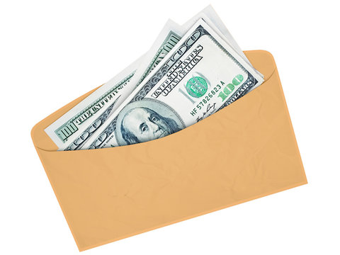 Envelope With Cash Dollars