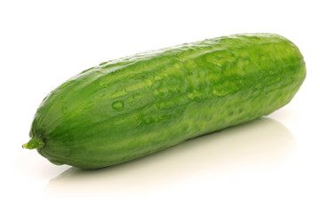 fresh turkish cucumbers on a white background