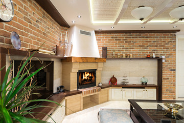 Fireplace home interior