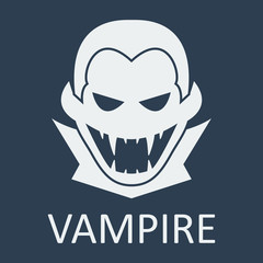 Vector vampire. Blue background. Format eps 10