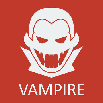 Vector vampire. Red background. Format eps 10