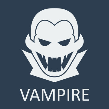 Vector vampire. Blue background. Format eps 10