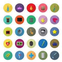 Flat Icons Collection - Isolated On White Background - Vector Illustration, Graphic Design Editable For Your Design