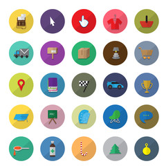 Flat Icons Collection - Isolated On White Background