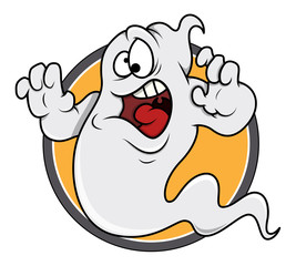 Scared Ghost Funny Vector