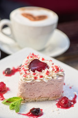 heart-shaped valentine cake