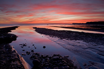 Sunset over Kimmeridge Bay, Dorset