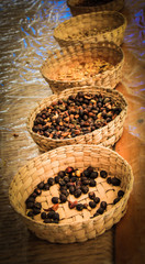Roasted coffee beans in San sabastian, Mexico