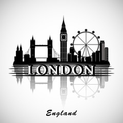 Fototapeta na wymiar London City Skyline. Typographic Design. eps10 vector