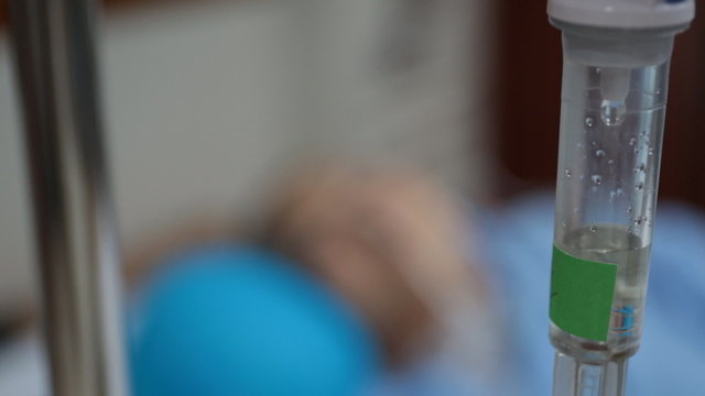 Close up of intravenous drip