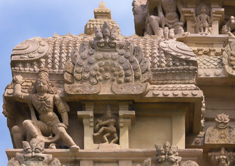 Fototapeta premium Corner decoration at Gangaikunda Temple.