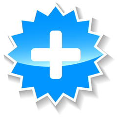 Obraz premium Plus blue icon