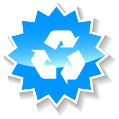 Recycling blue icon