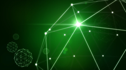Green network globe background