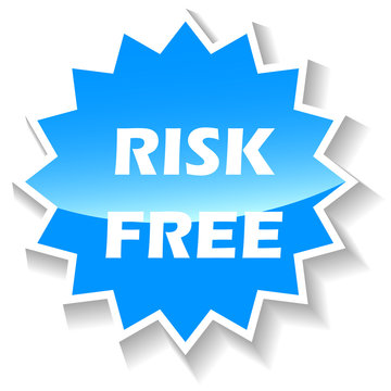 Risk free blue icon